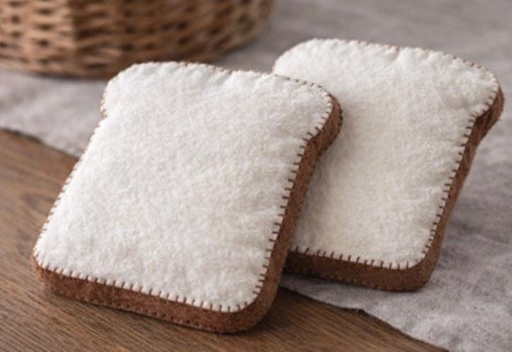 elt Bread Slices Play Food, Pretend Sandwich Bread for Play Kitchen, Handmade Felt Food, Montessori Toy, Toddler Gift