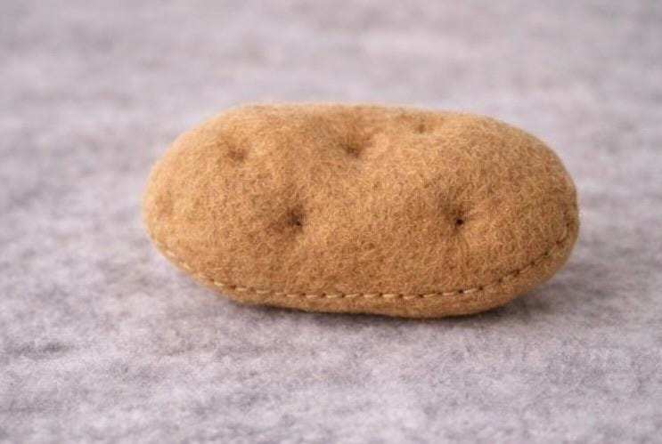 Felt Potato Play Food, Pretend Potatoes for Play Kitchen, Handmade Felt Food, Montessori Toy, Toddler Gift