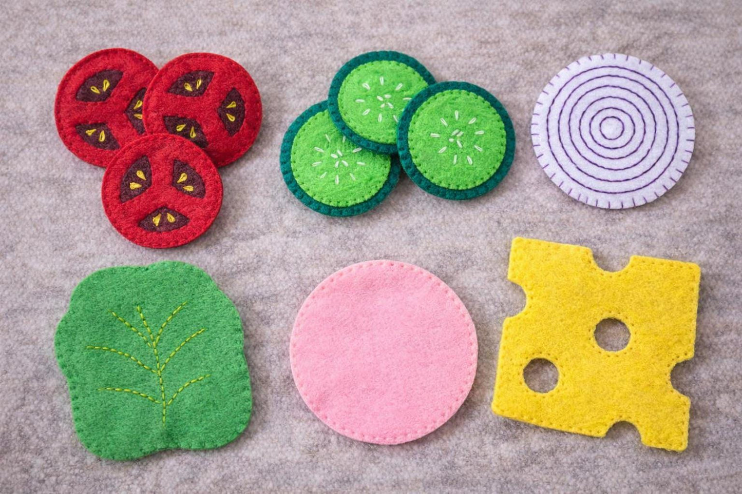 Felt Sandwich Toppings Play Food, Pretend Sandwich Fillings, Handmade Felt Food for Play Kitchen, Montessori Toy, Toddler Gift