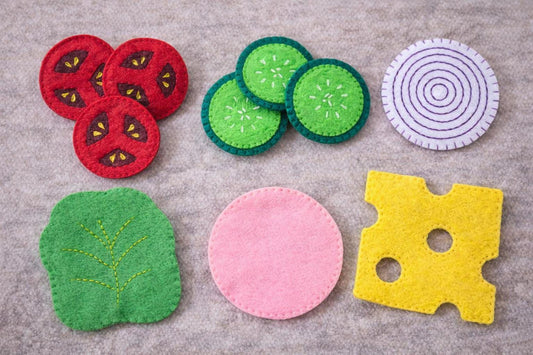 Felt Sandwich Toppings Play Food, Pretend Sandwich Fillings, Handmade Felt Food for Play Kitchen, Montessori Toy, Toddler Gift