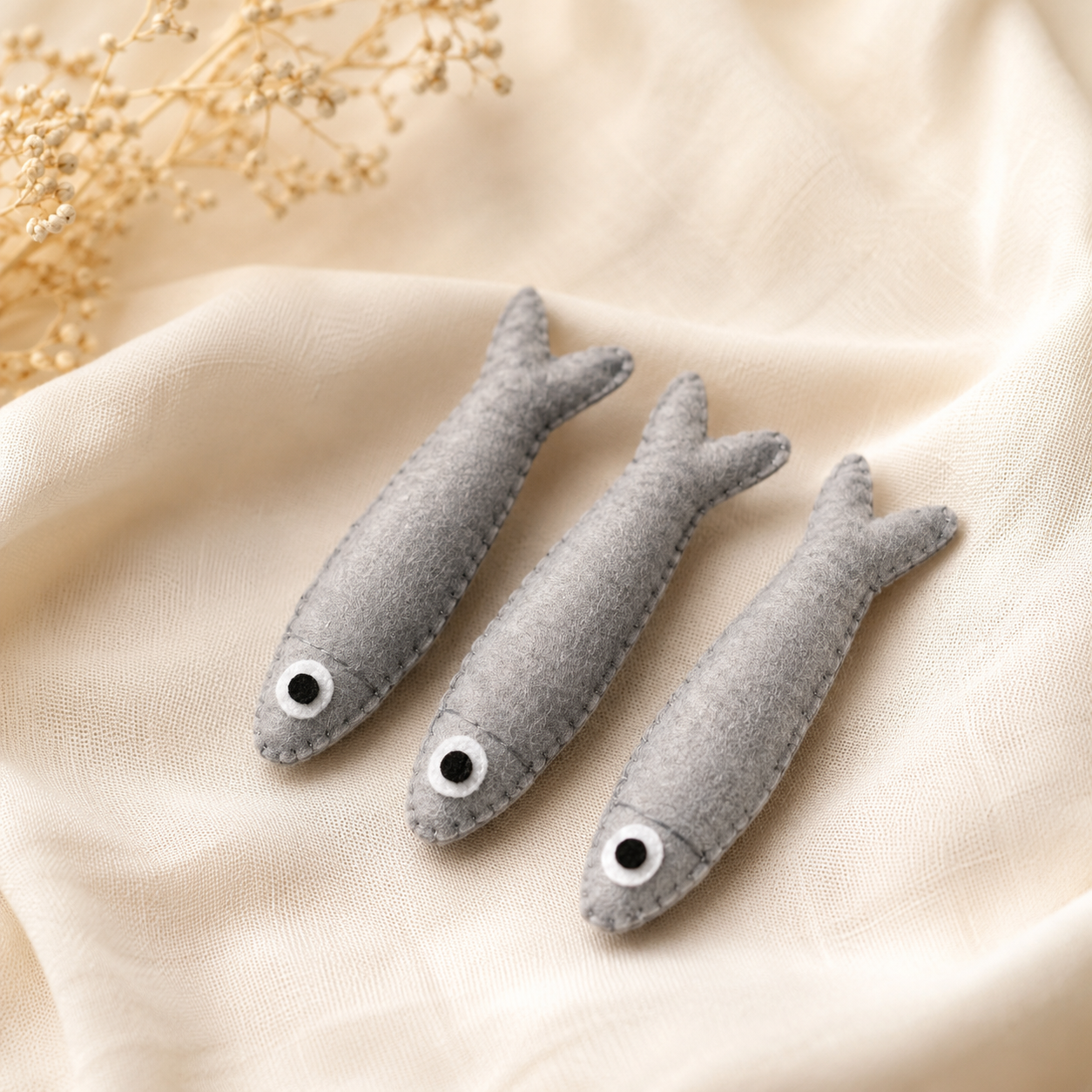 Handmade Felt Sardines Tin Set