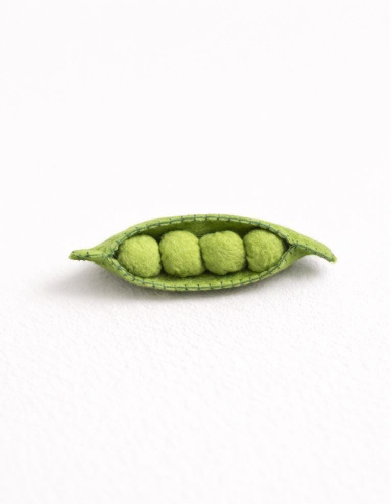 Felt Pea Pod, Handmade Pretend Play Food, Montessori Toy